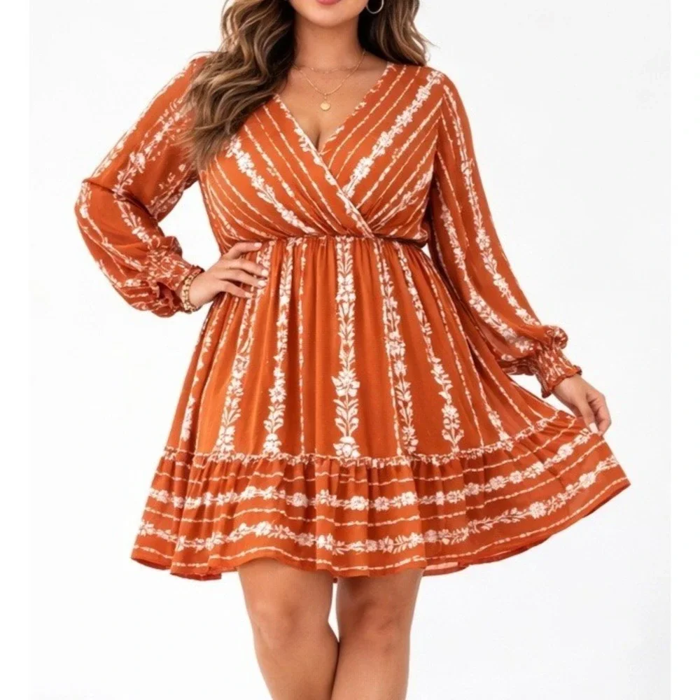 burnt orange dress boho open lace back dress Burnt Orange Bridesmaid Dresses For Boho Weddings Lisposa